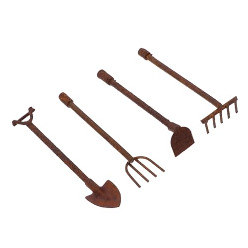 FUNNETOYU 4 Stück Teiliges Miniatur Gartenwerkzeug Set aus Rostfreiem Antike Mini Gartengeräte für Puppenhaus Mikro Landschaft Deko für Feengarten und Kleine FUNNETOYU 4 Stück Teiliges Miniatur Gartenwerkzeug Set aus Rostfreiem Antike Mini Gartengeräte für Puppenhaus Mikro Landschaft Deko für Feengarten und Kleine von FUNNETOYU