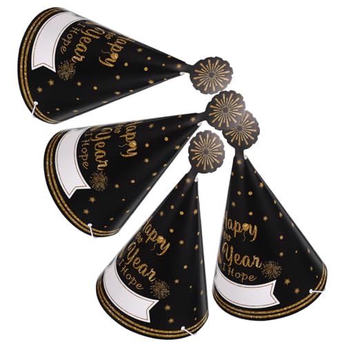 FUNNETOYU 4 Stück Teiliges Neujahrs-party Kegelhut aus Papier Dekorative Silvester-kopfbedeckungen mit Filigranen Details Vielseitig Einsetzbar als Foto-requisiten und Feieraccessoires für FUNNETOYU 4 Stück Teiliges Neujahrs-party Kegelhut aus Papier Dekorative Silvester-kopfbedeckungen mit Filigranen Details Vielseitig Einsetzbar als Foto-requisiten und Feieraccessoires für von FUNNETOYU