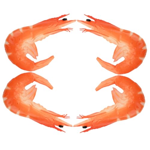 FUNNETOYU 4 Stück Teiliges PVC Garnelenmodell Realistische Langlebige Deko für Büro Zuhause Ausstellung Hotel Künstliche Meeresfrüchte Simulation ohne Verblassen oder Verformung FUNNETOYU 4 Stück Teiliges PVC Garnelenmodell Realistische Langlebige Deko für Büro Zuhause Ausstellung Hotel Künstliche Meeresfrüchte Simulation ohne Verblassen oder Verformung von FUNNETOYU