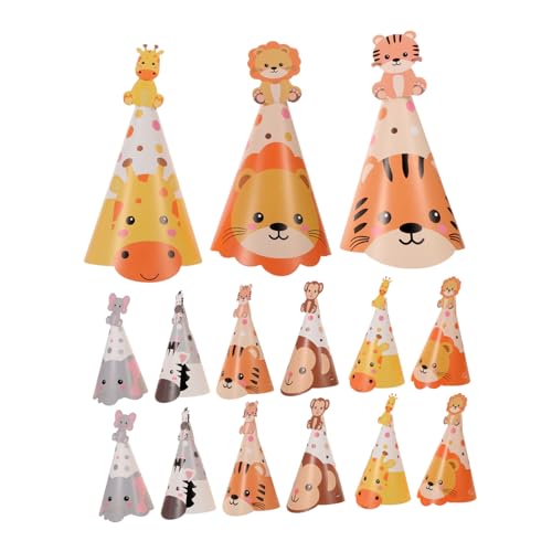 FUNNETOYU 5 Sätze Tiergeburtstagshüte Partyhüte mit Dschungel Tiermotiven Bunte Papierkegelhüte Tiger Elefant Leicht Tragbar für Jungen Mädchen Geburtstag FUNNETOYU 5 Sätze Tiergeburtstagshüte Partyhüte mit Dschungel Tiermotiven Bunte Papierkegelhüte Tiger Elefant Leicht Tragbar für Jungen Mädchen Geburtstag von FUNNETOYU