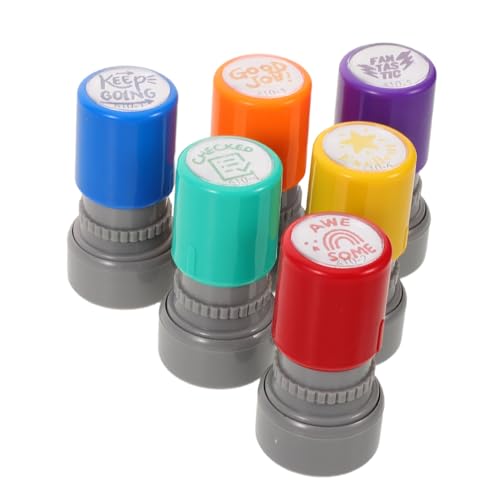 FUNNETOYU 6 Stück Teiliges Selbstfärbender Lehrer Stempel mit Niedlichen Motiven für Klassenzimmer als Aufgaben Belohnung und Feedback Fördert Motivation und Interaktives Lernen bei Kindern FUNNETOYU 6 Stück Teiliges Selbstfärbender Lehrer Stempel mit Niedlichen Motiven für Klassenzimmer als Aufgaben Belohnung und Feedback Fördert Motivation und Interaktives Lernen bei Kindern von FUNNETOYU
