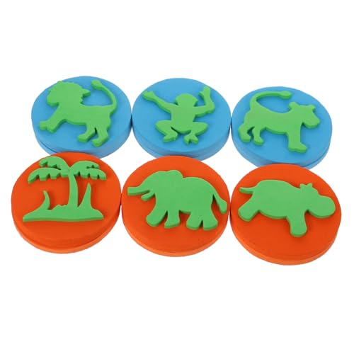 FUNNETOYU 6 Stück Teiliges Stempelset aus Weichem Eva mit Niedlichen Tiermotiven Ungiftig und Leicht zu Reinigen für Frühe Kreativförderung und Malspiele FUNNETOYU 6 Stück Teiliges Stempelset aus Weichem Eva mit Niedlichen Tiermotiven Ungiftig und Leicht zu Reinigen für Frühe Kreativförderung und Malspiele von FUNNETOYU