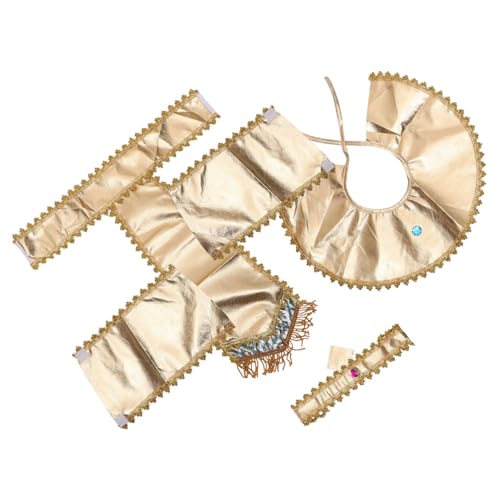 FUNNETOYU Ägyptisches Cosplay Teilig mit Verstellbarem Gürtel Kopfstück Kragen und Ärmeln für Halloween Kostüm Party Zubehör Leicht Waschbar und Wiederverwendbar FUNNETOYU Ägyptisches Cosplay Teilig mit Verstellbarem Gürtel Kopfstück Kragen und Ärmeln für Halloween Kostüm Party Zubehör Leicht Waschbar und Wiederverwendbar von FUNNETOYU