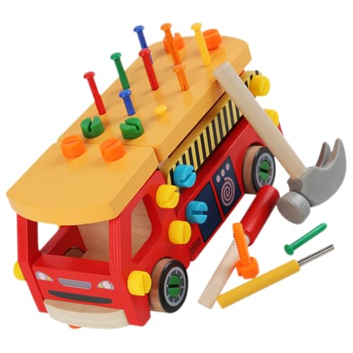 FUNNETOYU Holz Werkzeugkoffer Set Buntes Montessori Lernspielzeug zum Schrauben und Montieren für Jungen und Mädchen Pädagogisches Motorik und Problemlösung FUNNETOYU Holz Werkzeugkoffer Set Buntes Montessori Lernspielzeug zum Schrauben und Montieren für Jungen und Mädchen Pädagogisches Motorik und Problemlösung von FUNNETOYU