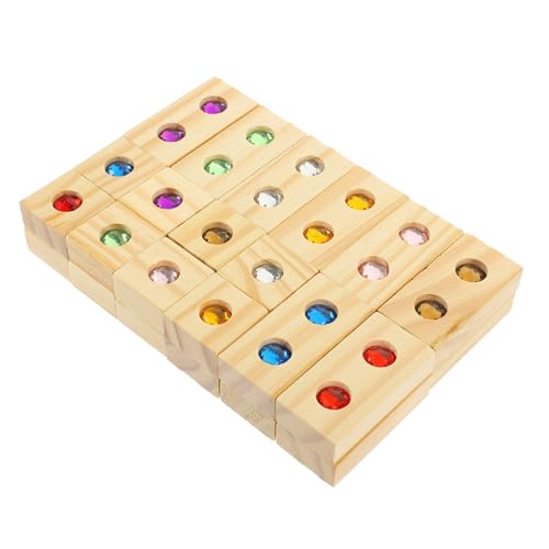 FUNNETOYU Holzbausteine mit Edelstein Design Teiliges Bunte Stapelblöcke aus Robustem Holz Pädagogisches Konstruktionsspielzeug zur Farberkennung und Feinmotorikförderung FUNNETOYU Holzbausteine mit Edelstein Design Teiliges Bunte Stapelblöcke aus Robustem Holz Pädagogisches Konstruktionsspielzeug zur Farberkennung und Feinmotorikförderung von FUNNETOYU