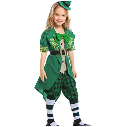 FUNNETOYU Kobold Kostüm St. Patrick's Day-Outfit St Patrick's Day Kleidung St Patrick's Day Anzug für st. Patricks Kostüm Kobold Hut Hosenanzug Green von FUNNETOYU