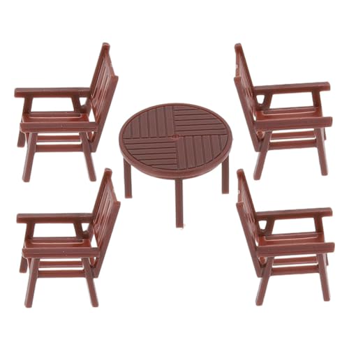 FUNNETOYU Maßstab Kleines Puppenhaus Tisch Stühle Set Detailgetreue Miniaturmöbel für Architektonische Sandtisch Dekoration und Diorama Zubehör FUNNETOYU Maßstab Kleines Puppenhaus Tisch Stühle Set Detailgetreue Miniaturmöbel für Architektonische Sandtisch Dekoration und Diorama Zubehör von FUNNETOYU