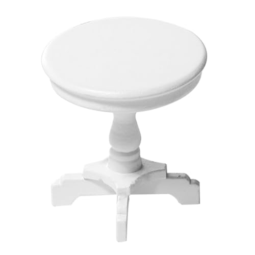 FUNNETOYU Miniatur Puppenhaus Möbel Holz Kleiner Runder Beistelltisch Glatt Miniaturgarten Dekoration Zubehör Weiß FUNNETOYU Miniatur Puppenhaus Möbel Holz Kleiner Runder Beistelltisch Glatt Miniaturgarten Dekoration Zubehör Weiß von FUNNETOYU