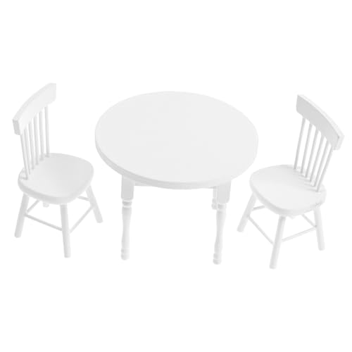 FUNNETOYU Miniatur Puppenhaus Möbel Weißer Runder Esstisch und Stühle aus Holz Detailreich Gestaltete Miniatur Dekoration für Puppenhaus Esszimmer Küche Vielseitig Einsetzbar Maßstabsgetreu FUNNETOYU Miniatur Puppenhaus Möbel Weißer Runder Esstisch und Stühle aus Holz Detailreich Gestaltete Miniatur Dekoration für Puppenhaus Esszimmer Küche Vielseitig Einsetzbar Maßstabsgetreu von FUNNETOYU