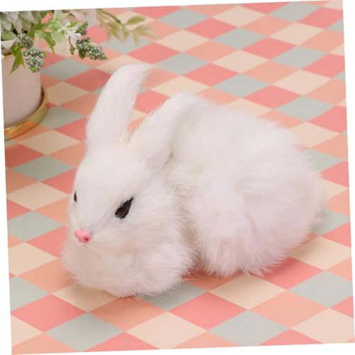 FUNNETOYU Plüsch Kaninchen Miniatur Modell Lifelike Simulation Stofftier Weiß Kleines Kuscheltier Heimdeko Tierfigur FUNNETOYU Plüsch Kaninchen Miniatur Modell Lifelike Simulation Stofftier Weiß Kleines Kuscheltier Heimdeko Tierfigur von FUNNETOYU