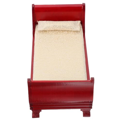 FUNNETOYU Puppenhaus Möbel Zubehör Robustes Leichtes Mini Haus Bettmodell für Kinderzimmer Dekoration Kompakt und Langlebig Vintage Rotbraun FUNNETOYU Puppenhaus Möbel Zubehör Robustes Leichtes Mini Haus Bettmodell für Kinderzimmer Dekoration Kompakt und Langlebig Vintage Rotbraun von FUNNETOYU