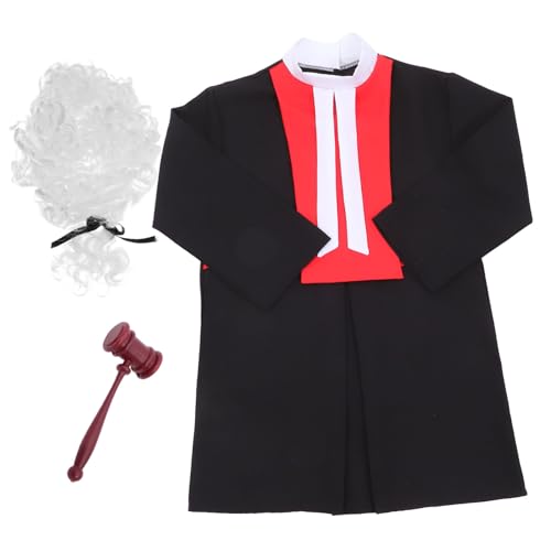 FUNNETOYU Richterkostüm mit Robe Perücke und Hammer Unisex Faschingskostüm für Jungen und Mädchen Atmungsaktives Polyester Realistische Gerichtssimulation Rollenspiel und Theater FUNNETOYU Richterkostüm mit Robe Perücke und Hammer Unisex Faschingskostüm für Jungen und Mädchen Atmungsaktives Polyester Realistische Gerichtssimulation Rollenspiel und Theater von FUNNETOYU