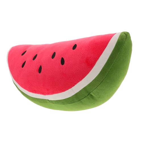 FUNNETOYU Simuliertes Weiches Wassermelonenkissen Wassermelone Plüsch Obst Kuscheltier Wassermelone Mit Früchten Gefüllte Tiere Fruchtkissen Ausgestopft Fruchtplüschchen Plüschtiere von FUNNETOYU