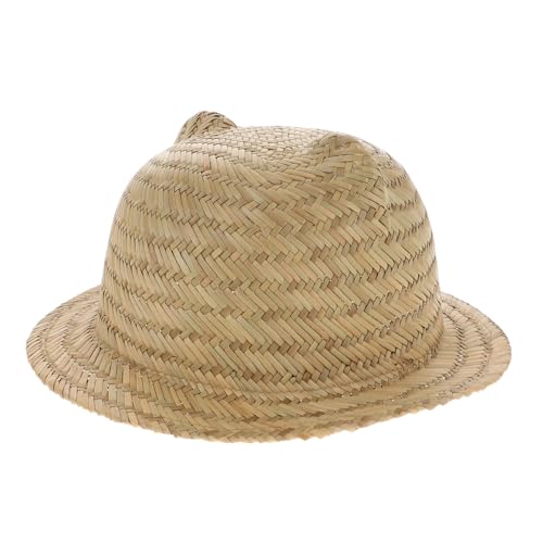 FUNNETOYU Strohhut Für Strandhut Für Strandhut Aus Stroh Für Kleinkinder Bauernhofhut Sonnenhut Für Mädchen Cowboy-hut -cowboyhut Jugend-cowboy-hut Olive Green Stroh von FUNNETOYU