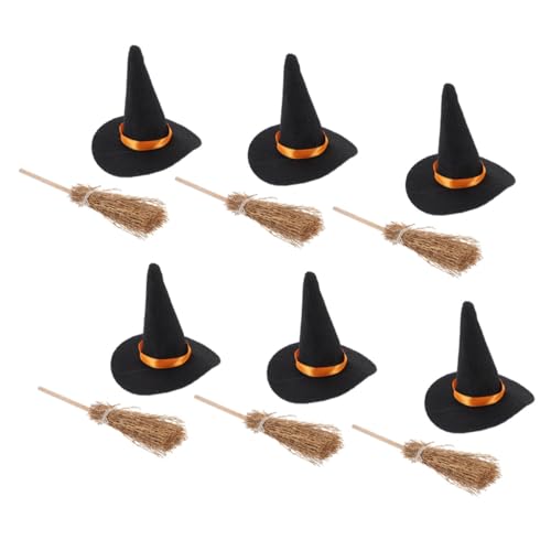 FUNNETOYU Teiliges Mini Hexenhut und Besen Deko Set Kompakte Halloween Tisch und Regaldekoration für DIY Bastelprojekte Langlebig und Vielseitig für Kleine Räume FUNNETOYU Teiliges Mini Hexenhut und Besen Deko Set Kompakte Halloween Tisch und Regaldekoration für DIY Bastelprojekte Langlebig und Vielseitig für Kleine Räume von FUNNETOYU