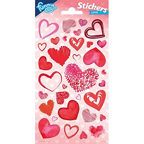 FUNNY PRODUCTS 100621 3D Love Hearts Aufkleber, Mehrfarbig von FUNNY PRODUCTS