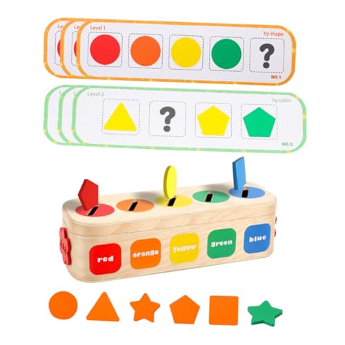 FUNOMOCYA 1 Satz Formsortierer Montessori Holz Form Und Farbsortierpuzzle Bildungsspielzeug Feinmotorikspielzeug Lernspielzeug Für Zuhause Und Reisen von FUNOMOCYA