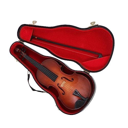 FUNOMOCYA 1 Satz Modell Geige Mini-Geigenfigur Geige mit Koffer Musikinstrumentenmodell sammlerstücke musikspielzeug Spielzeug für Musikinstrumente Geigenspielzeug für Kinder Kupferdraht rot von FUNOMOCYA