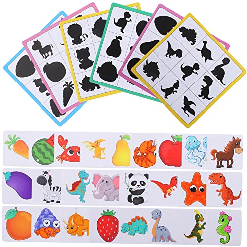 FUNOMOCYA 1 Set Holzblock Hand Auge Koordinationsspielzeug Tragbares Puzzle Spielzeug Schatten Matching Puzzles Kinder Lernpuzzles Holztiere Puzzles Holz Matching Spielzeug Kinder von FUNOMOCYA