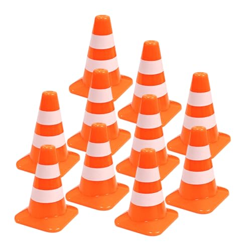 FUNOMOCYA 10 Stück Teiliges Miniatur Verkehrshütchen Modell aus Robustem PP für Sandtisch Dekoration und Lernspielzeug Realistische Straßenbaukegel für Geeignet für Indoor und Outdoor FUNOMOCYA 10 Stück Teiliges Miniatur Verkehrshütchen Modell aus Robustem PP für Sandtisch Dekoration und Lernspielzeug Realistische Straßenbaukegel für Geeignet für Indoor und Outdoor von FUNOMOCYA