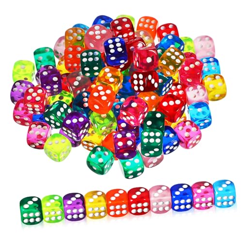FUNOMOCYA 100 Stück Bunte Acrylwürfel Würfelset Kleine Spielwürfel für Brettspiele Mathematikunterricht und Party Glatte Oberfläche Sichere Kanten Vielseitig Einsetzbar FUNOMOCYA 100 Stück Bunte Acrylwürfel Würfelset Kleine Spielwürfel für Brettspiele Mathematikunterricht und Party Glatte Oberfläche Sichere Kanten Vielseitig Einsetzbar von FUNOMOCYA
