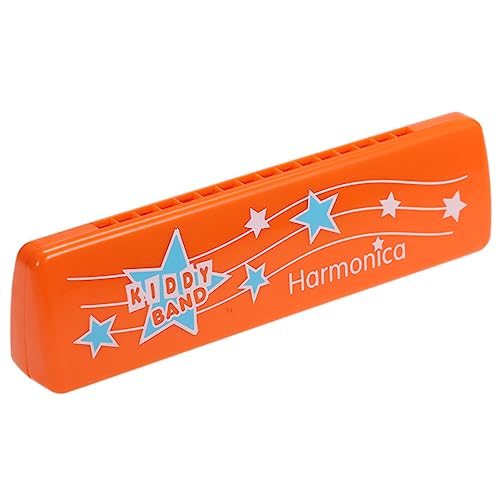 FUNOMOCYA 16 Rhythmusspielzeug für Kleinkinder Kinderinstrument Spielzeug Kinder mundharmonika Mouth harp Mundharmonika-Instrument für Kinder Musik-Mundharmonika-Spielzeug Plastik Orange von FUNOMOCYA