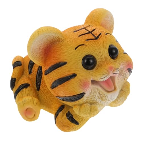 FUNOMOCYA 1stk Tiger Auto Ornamente Festliche Geldbeutel-tigerverzierung Auto-Puppen-dekor Cartoon-Figur Gelbe Dekorationen Dschungeltier Hausdekorationen Für Zu Hause Moosdekor Harz Yellow von FUNOMOCYA