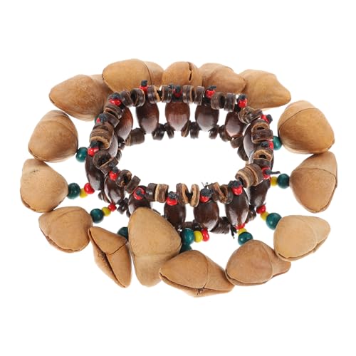 FUNOMOCYA 2 STK gesagt: Tamburin Glockenarmbänder für Damen Armreif im Tribal-Stil Muschelarmband uhrenwender Spielzeug kinderspielzeug Nussschalenhandklingel Armband Glocke von FUNOMOCYA