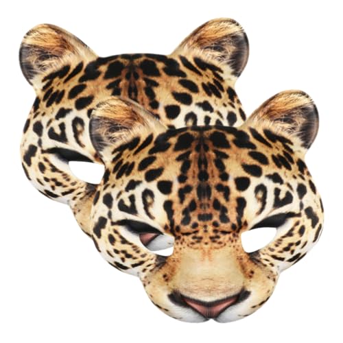 FUNOMOCYA 2 Stück Leoparden Maske Eva Tiermaske Halloween Kostüm Maske Party Maske Cosplay Maske Halloween Party Requisite Maske Für Festival Halloween Maske Dekorative von FUNOMOCYA