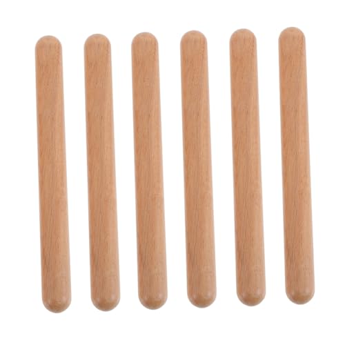 FUNOMOCYA 3 Paare Claves aus Massivem Hartholz Rhythmusstäbe Natürliche Farbe Leuchtender Klang Percussion Instrument für Anfänger und Musikunterricht FUNOMOCYA 3 Paare Claves aus Massivem Hartholz Rhythmusstäbe Natürliche Farbe Leuchtender Klang Percussion Instrument für Anfänger und Musikunterricht von FUNOMOCYA