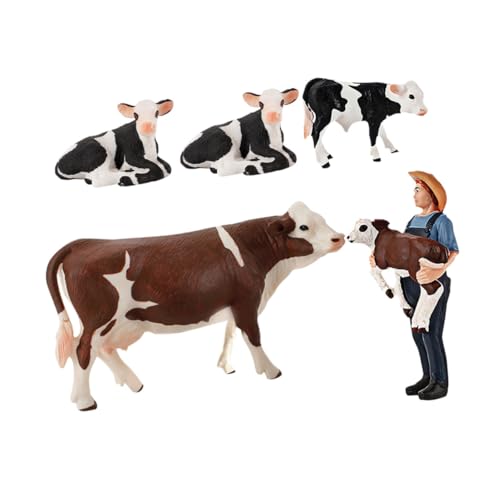 FUNOMOCYA 5 Stück Teiliges Miniatur Bauernhoftiere Realistische PVC Kuh Figuren Lernspielzeug Detailreiche Mini Rinder Farmtiere für Indoor Outdoor Dekoration FUNOMOCYA 5 Stück Teiliges Miniatur Bauernhoftiere Realistische PVC Kuh Figuren Lernspielzeug Detailreiche Mini Rinder Farmtiere für Indoor Outdoor Dekoration von FUNOMOCYA