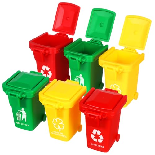 FUNOMOCYA 6 Stück Teiliges Kleine Mülltonnen mit Rädern und Klappdeckel Pädagogisches Lernspielzeug für Umweltbildung Hand Auge koordination FUNOMOCYA 6 Stück Teiliges Kleine Mülltonnen mit Rädern und Klappdeckel Pädagogisches Lernspielzeug für Umweltbildung Hand Auge koordination von FUNOMOCYA
