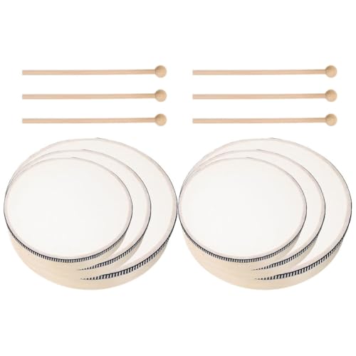 FUNOMOCYA 6-teiliges Holzrahmentrommel-Set: Orff-Musik-Handtrommel-Set mit Schlägel, 10 & 8 & 6 Zoll, Schlaginstrumente aus Holz für Kindergeburtstagsfeiern, Eltern-Kind-Frühpädagogik FUNOMOCYA 6-teiliges Holzrahmentrommel-Set: Orff-Musik-Handtrommel-Set mit Schlägel, 10 & 8 & 6 Zoll, Schlaginstrumente aus Holz für Kindergeburtstagsfeiern, Eltern-Kind-Frühpädagogik von FUNOMOCYA