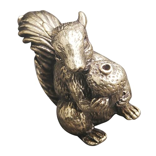 FUNOMOCYA Eichhörnchen aus Messing Skulptur Miniatur süße Tierfigur Drachen Desktop-Statue chi tortendeko Einschulung Desktop-Eichhörnchen-Figur Eichhörnchen Eichhörnchen-Statue Golden von FUNOMOCYA