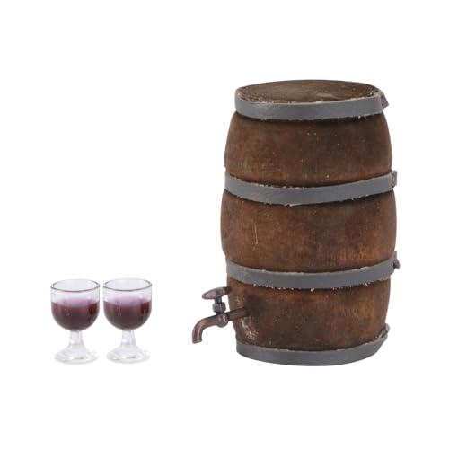 FUNOMOCYA Mini Weinfass Weinglas Set Basteln Miniatur Mini-verzierung Szenendekoration Legierung FUNOMOCYA Mini Weinfass Weinglas Set Basteln Miniatur Mini-verzierung Szenendekoration Legierung von FUNOMOCYA