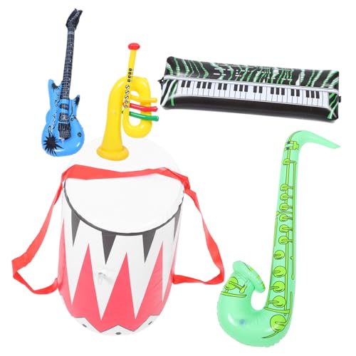 FUNOMOCYA Teiliges Aufblasbares Musikinstrumenten aus PVC mit Gitarre Saxophon Trompete Orgel und Schlagzeug Leichtes Bühnenähnliches und Party Deko für Jungen und Mädchen FUNOMOCYA Teiliges Aufblasbares Musikinstrumenten aus PVC mit Gitarre Saxophon Trompete Orgel und Schlagzeug Leichtes Bühnenähnliches und Party Deko für Jungen und Mädchen von FUNOMOCYA