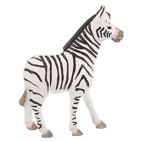 FUNOMOCYA Tierdekoration Cartoon Geschnitzte Tierfigur Meerjungfrauenschwanz-Armband-Charm Ornament Wohnkultur dekorative Tierfigur Deko-Zebrafigur aus Holz Karikatur Statue von FUNOMOCYA