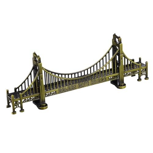 FUNOMOCYA Vintage Golden Gate Bridge Modell Desktop Statue Deko Für Büro Und Zuhause Hochwertiges Handwerk Aus Antikem Perfektes Und Sammlerstück von FUNOMOCYA