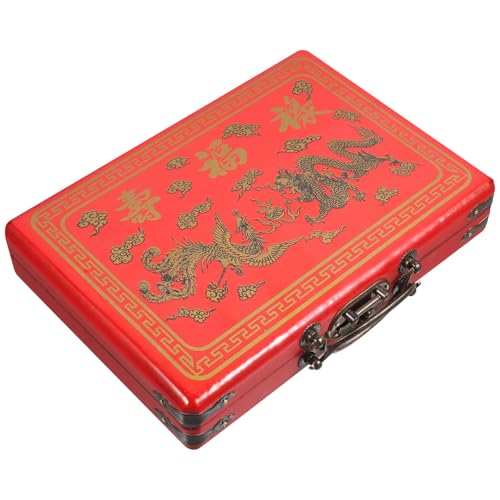 FUNOMOCYA Vintage Mahjong Box aus Holz mit Deckel Tragbare Aufbewahrungsbox mit Großem Fassungsvermögen Multifunktionale Geschenkbox für Mahjong und Andere Kleine Gegenstände Leicht und FUNOMOCYA Vintage Mahjong Box aus Holz mit Deckel Tragbare Aufbewahrungsbox mit Großem Fassungsvermögen Multifunktionale Geschenkbox für Mahjong und Andere Kleine Gegenstände Leicht und von FUNOMOCYA