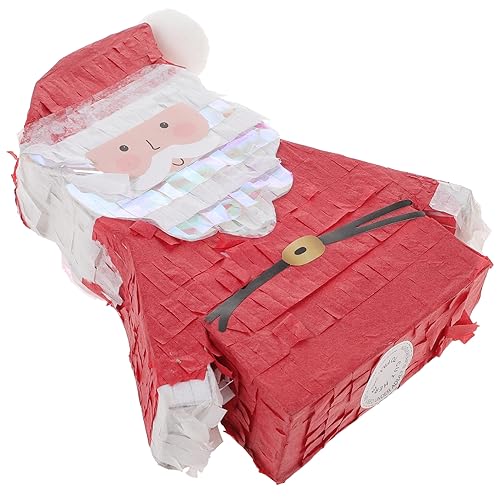 FUNOMOCYA Weihnachtspinata Kugeln Weihnachtspinha Halloween-dekoration Großer Mini-weihnachtsmann Weihnachtsdekoration Bausatz Weihnachten Mini-weihnachtspiñata Lustig Rot Papier von FUNOMOCYA