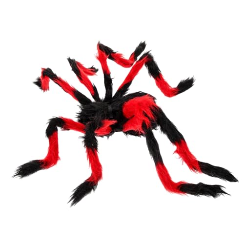 FUNOMOCYA Halloween-Spinne haarige Spinnen gruselige Spinnenrequisiten verfolgt Ornament Spielzeug Plüschspinne Gruselige Halloween-Party-Dekoration Sanft schmücken Spinnennetz Dekorationen von FUNOMOCYA