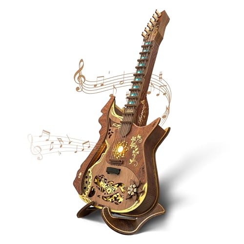 FUNPOLA 3D Holzpuzzle Akkord-Gitarre LED Kit – Spielbares Akustikgitarren Modell mit LED-Licht, DIY mechanisches Musik-Bastelset für Erwachsene und Jugendliche FUNPOLA 3D Holzpuzzle Akkord-Gitarre LED Kit – Spielbares Akustikgitarren Modell mit LED-Licht, DIY mechanisches Musik-Bastelset für Erwachsene und Jugendliche von FUNPOLA