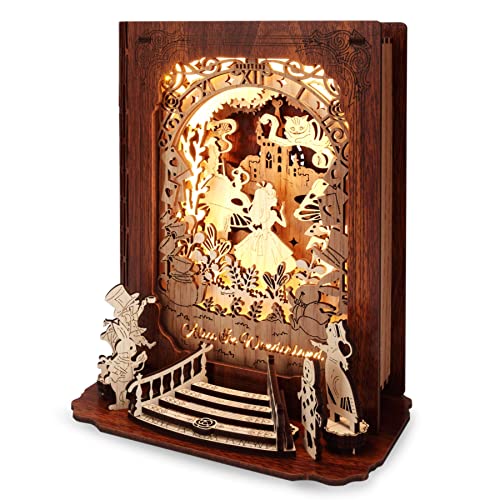 FUNPOLA 3D Puzzle Holz fur Erwachsene Alice im Wunderland – Alice im Wunderland Holzpuzzle Modellbausatz – 3D Holzpuzzle für Kinder und Erwachsene von FUNPOLA