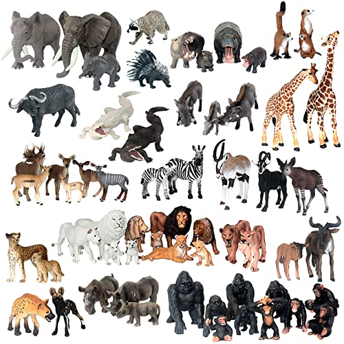 FUNSHOWCASE Jumbo-Spielset Spielfiguren aus Plastik Afrika Dschungel Tiere 62er Set von FUNSHOWCASE