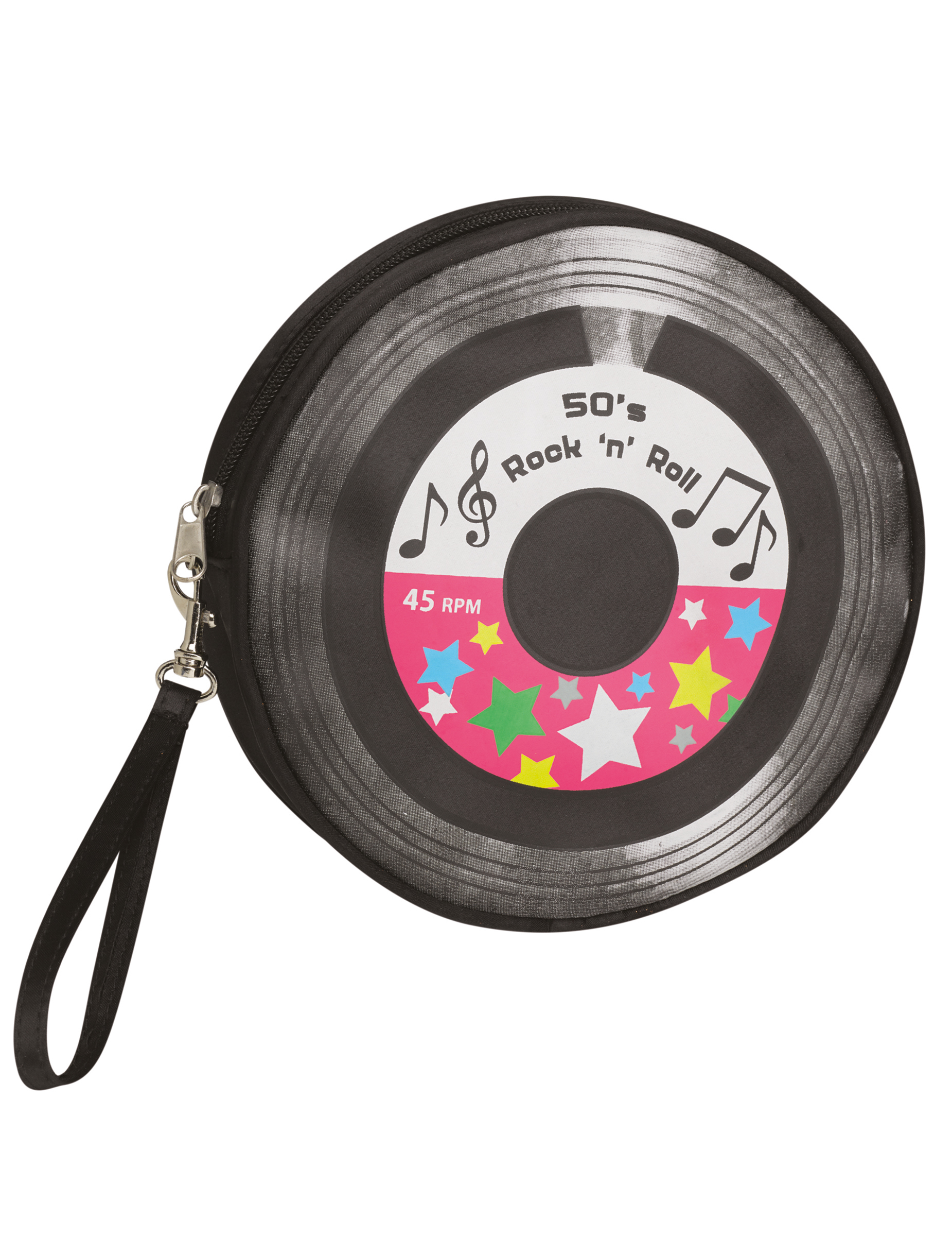 50er-Jahre Handtasche Rock`n Roll Vinyl-Style schwarz-bunt von FUNWORLD