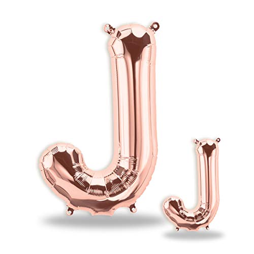 FUNXGO® Buchstaben Folienballons in Rose Gold I 100cm + 40cm I Luftballon Buchstaben Dekoration I Deko zum Geburtstag I Fliegt mit Helium I Happy Birthday, Party, Hochzeit (Rosegold[J]) von FUNXGO