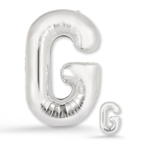 FUNXGO Folienballon Buchstabe G Silber Set - Langlebig und stabil, Kindergeburtstag, Elegante Dekoration, Perfekte Wahl für Ihre Feier - Ballon G von FUNXGO