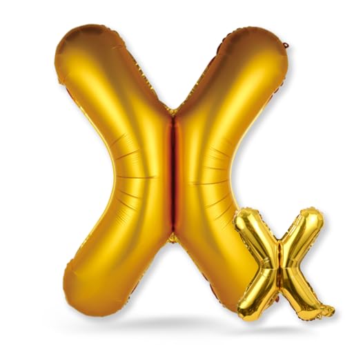 FUNXGO Folienballon Buchstabe X Gold Set - Neujahrsfeier, Helium Partyballon, Silvester Dekoration, Perfekte Wahl für Ihre Feier - Ballon X von FUNXGO