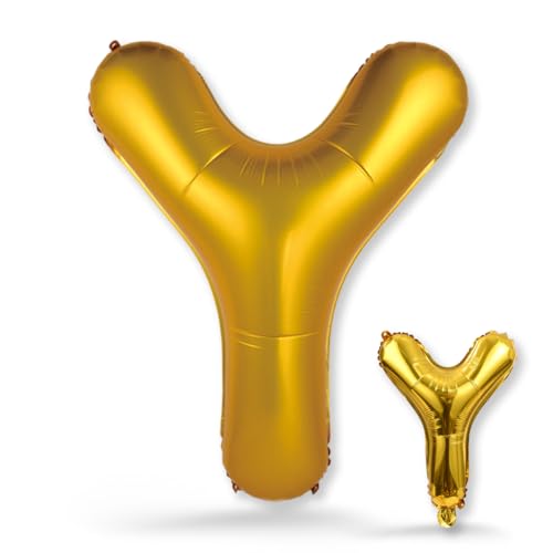 FUNXGO Folienballon Buchstabe Y Gold Set - Neujahrsfeier, Langlebig und stabil, Kindergeburtstag, Perfekte Wahl für Ihre Feier - Ballon Y von FUNXGO