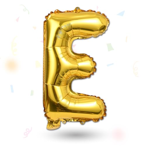 FUNXGO Folienballon Buchstaben gold E - Buchstaben Luftballon Klein E - ca. 40cm Nur Luftfüllung - Ideal für Geburtstag, Hochzeit & Party Deko - Ballon Buchstabe E gold FUNXGO Folienballon Buchstaben gold E - Buchstaben Luftballon Klein E - ca. 40cm Nur Luftfüllung - Ideal für Geburtstag, Hochzeit & Party Deko - Ballon Buchstabe E gold von FUNXGO